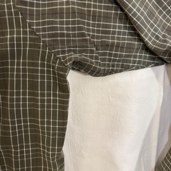 Men's Casual Button Down Long Sleeve Green and White Plaid Shirt from Puritan XL - Picture 4 of 6